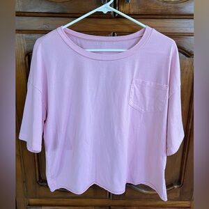 Women’s Pink Cropped T-Shirt Top! Size Small.